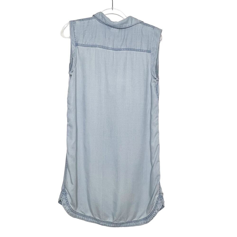 TWO by VINCE CAMUTO Sleeveless Pullover Chambray Mini Dress Light Blue Size M - Picture 2 of 7
